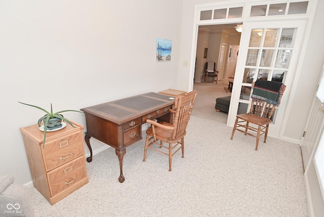 office area with carpet floors