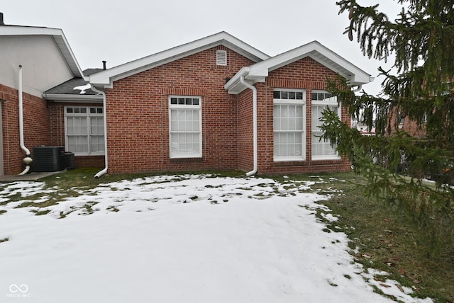 view of snow covered exterior