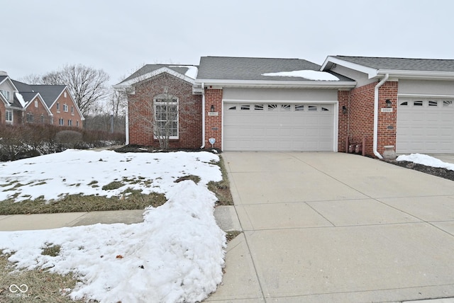 single story home with a garage