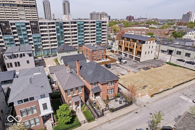 birds eye view of property featuring a view of city