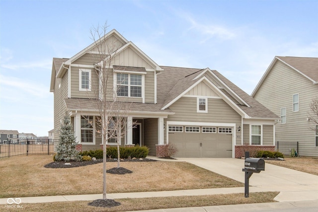 craftsman inspired home with a garage