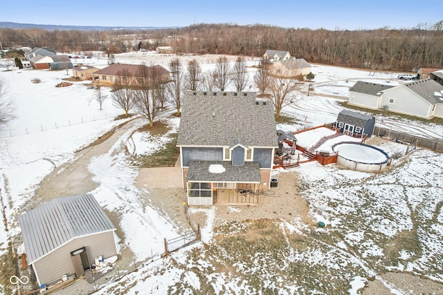 view of snowy aerial view