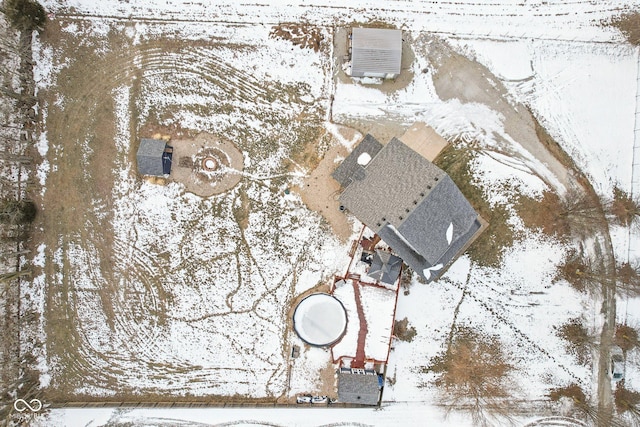 view of snowy aerial view