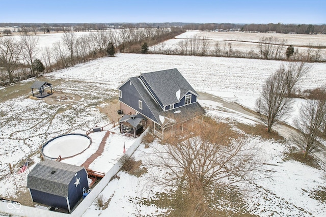 view of snowy aerial view