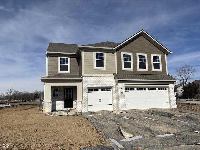 view of front facade featuring a garage