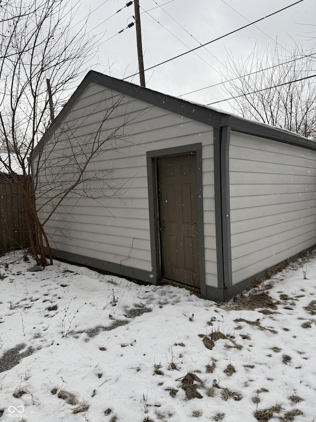 view of snow covered structure