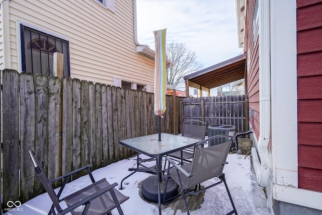 view of patio / terrace with central AC unit