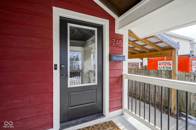 view of doorway to property