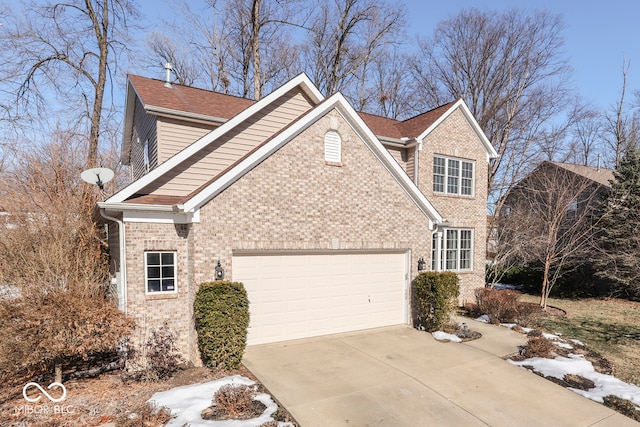 view of front facade with a garage