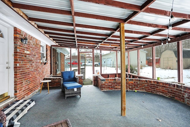 view of unfurnished sunroom