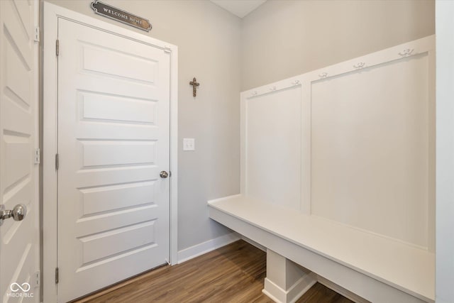 mudroom featuring hardwood / wood-style flooring