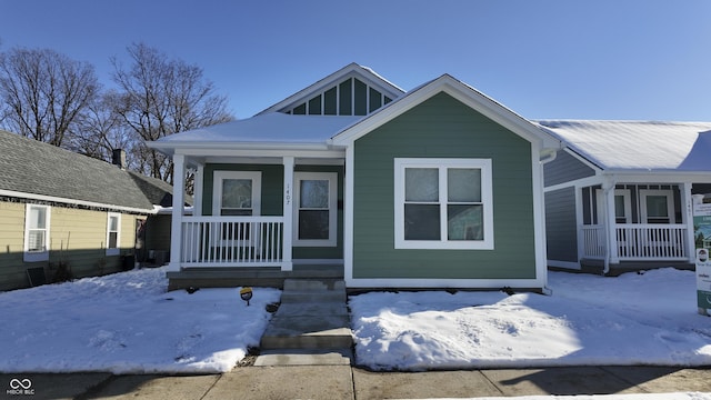 bungalow-style house featuring covered porch