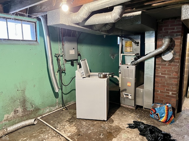 interior space featuring washer / clothes dryer and electric panel