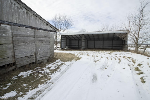 view of snow covered structure