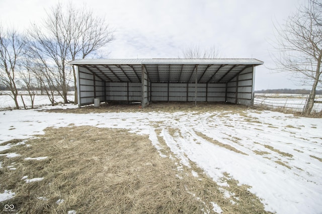 view of snow covered structure