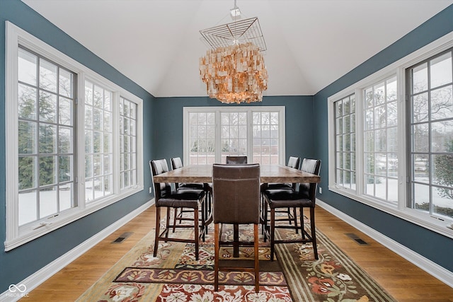 dining space featuring hardwood / wood-style floors and a wealth of natural light