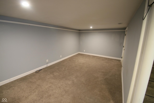 basement with carpet