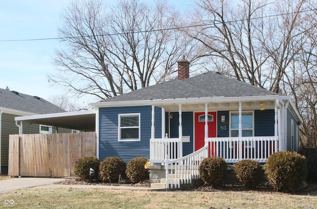 view of front of home featuring covered porch