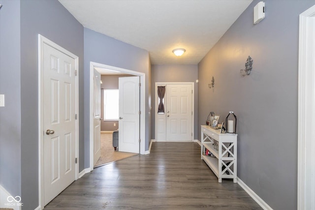 interior space featuring dark wood-type flooring