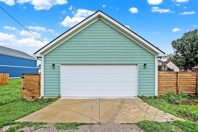 view of garage