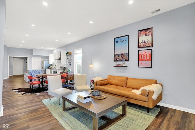 living room featuring hardwood / wood-style floors