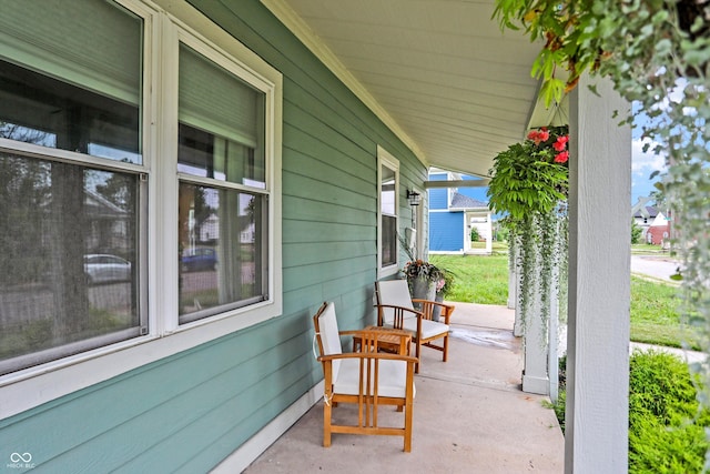 view of patio featuring covered porch