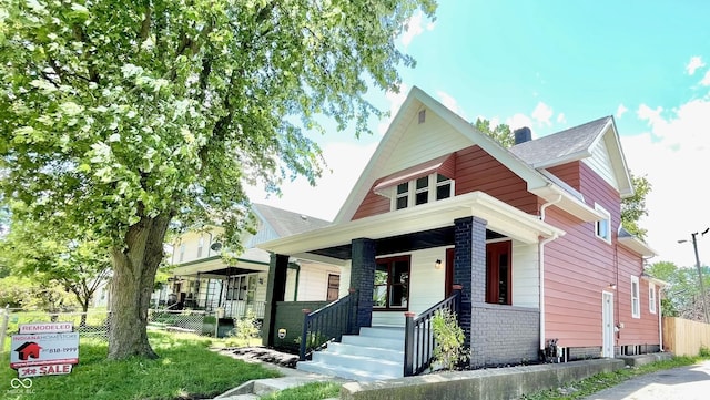 view of front of property with a porch