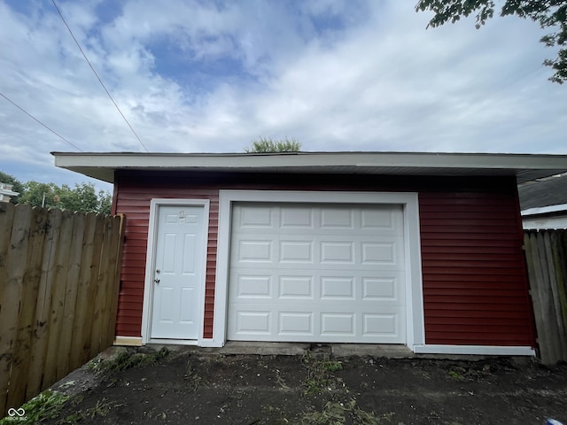 view of garage