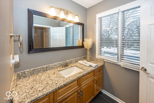 bathroom featuring tile patterned floors and vanity