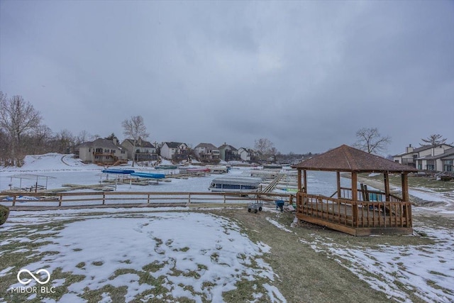 dock area featuring a gazebo