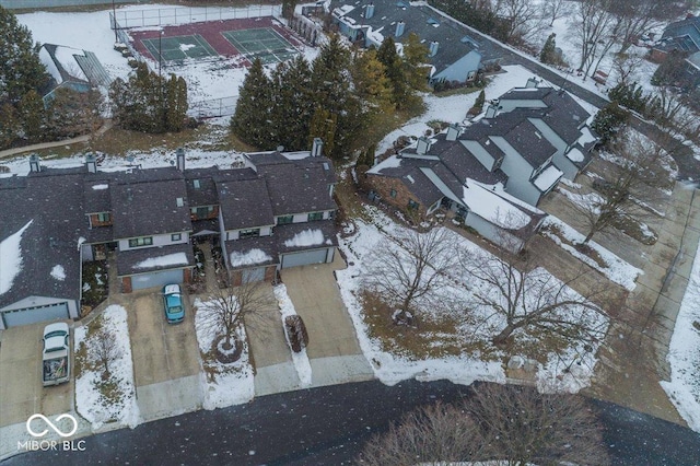 view of snowy aerial view