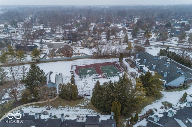 view of snowy aerial view