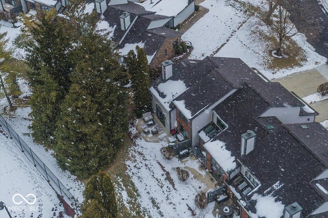 view of snowy aerial view