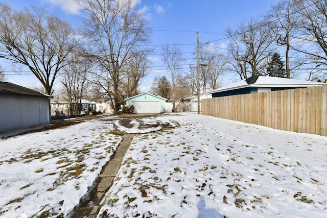 view of snowy yard