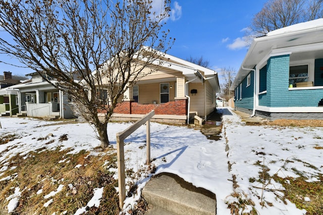 view of front facade featuring covered porch