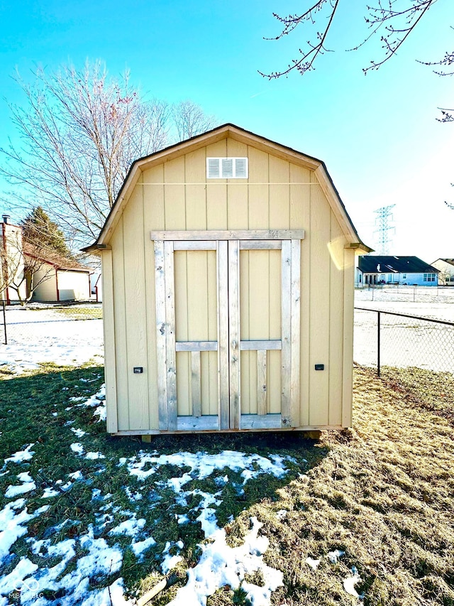 view of snow covered structure