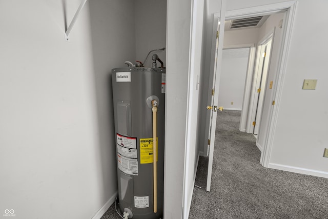 utility room with electric water heater