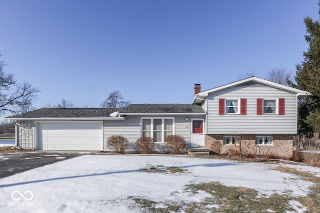 tri-level home featuring a garage