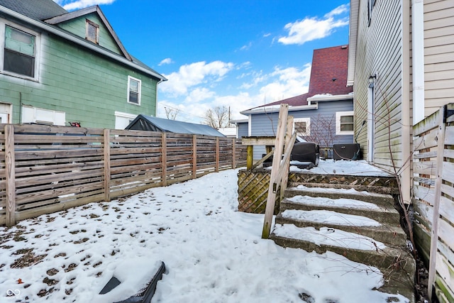 view of snowy yard