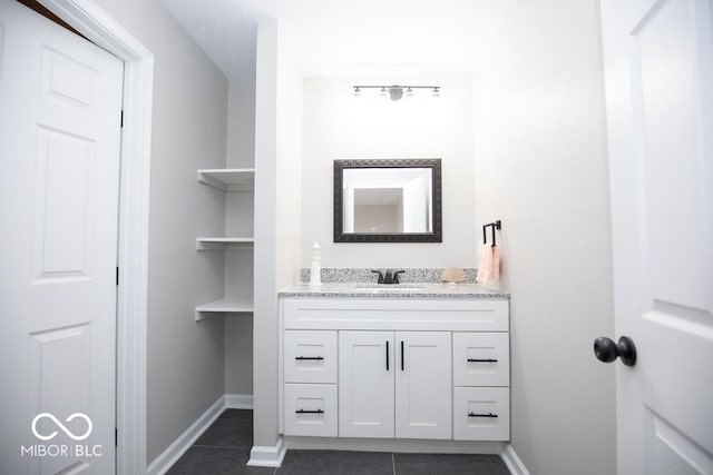 bathroom featuring vanity and tile patterned floors