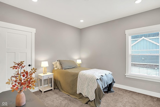 bedroom with carpet floors