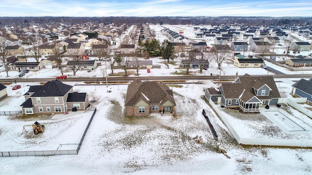 view of snowy aerial view