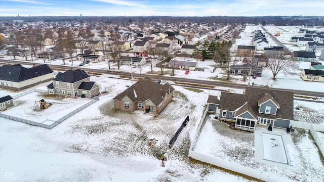 view of snowy aerial view