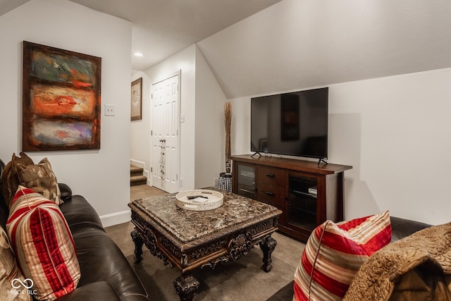 living room featuring carpet flooring