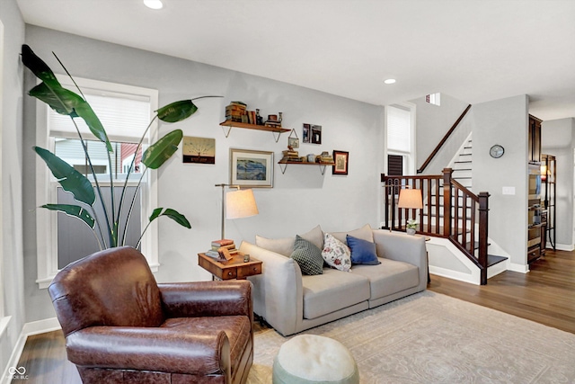 living room featuring hardwood / wood-style floors