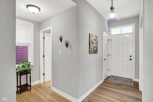 entrance foyer with hardwood / wood-style floors