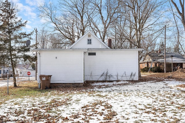 view of snowy exterior