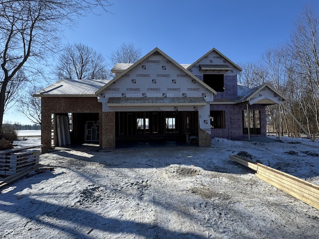 view of unfinished property