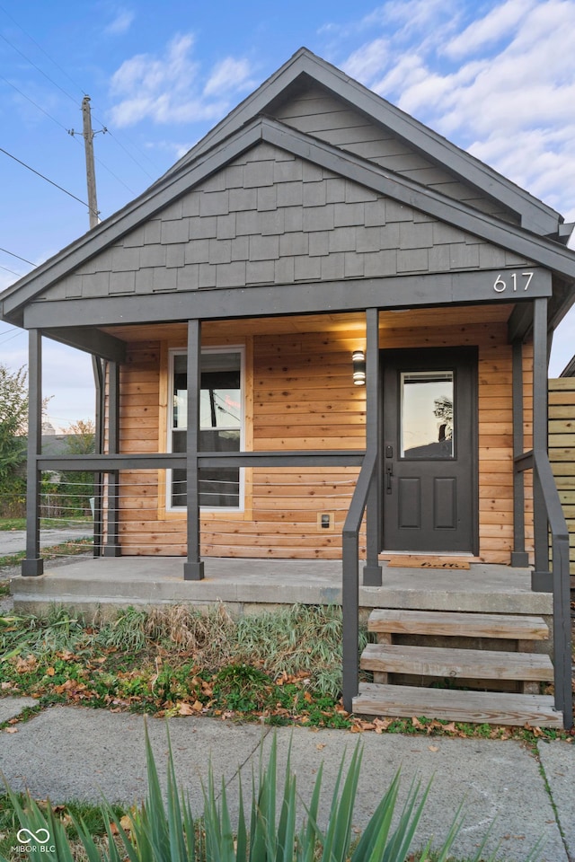 view of front of home with a porch