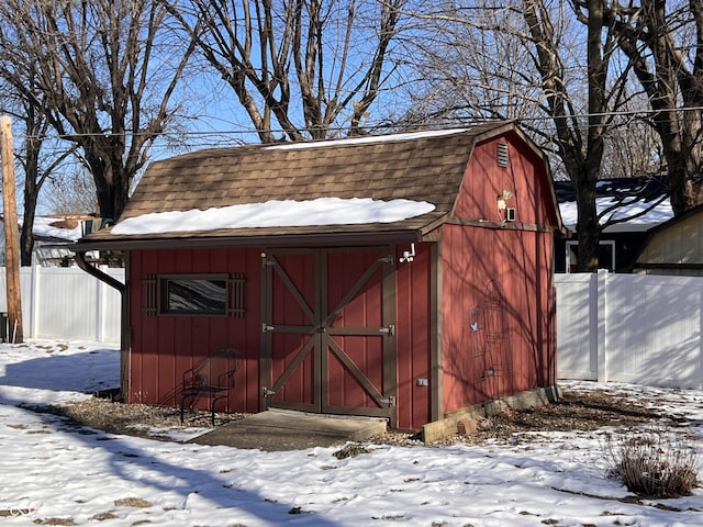 view of snow covered structure